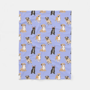 Dogs Vector Seamless Pattern Fleece Blanket