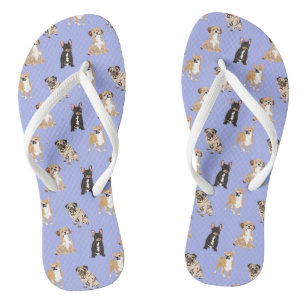 Dogs Vector Seamless Pattern Flip Flops