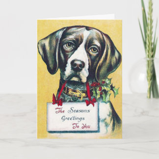 Dog's Vintage Holiday Card