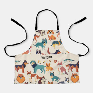 Dogs Watercolor Custom Pattern Apron