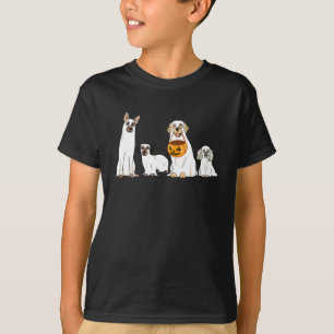 Dogs Wearing Ghost Costume Fun Dog Halloween Men W T-Shirt