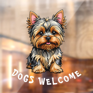 Dogs Welcome Window Cling