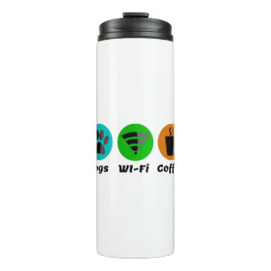 Dogs Wi-Fi And Coffee Thermal Tumbler