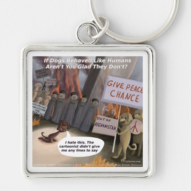 Dogs Will Be Humans Funny Key Ring (Front)