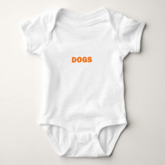 DOGS word in yellow Baby Bodysuit