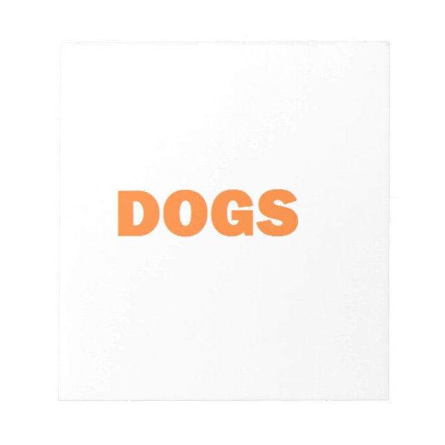 DOGS word in yellow Notepad (Front)