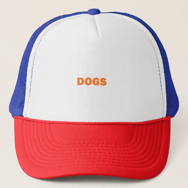 DOGS word in yellow Trucker Hat (Front)