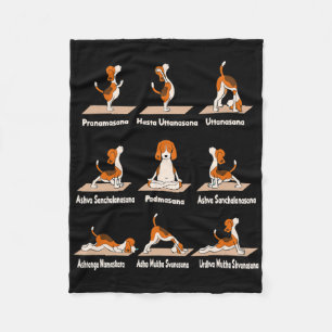 Dogs Yoga - Exercises Poses Lance Meditative Fun Fleece Blanket