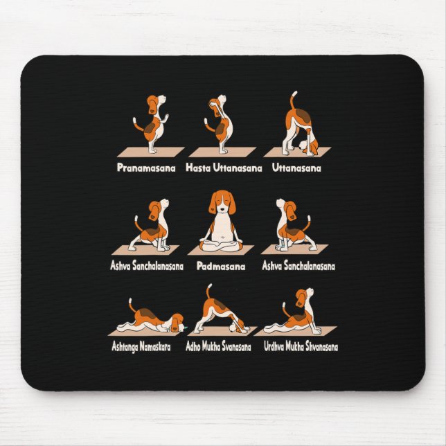 Dogs Yoga - Exercises Poses Lance Meditative Fun  Mouse Mat (Front)