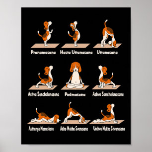 Dogs Yoga - Exercises Poses Lance Meditative Fun Poster