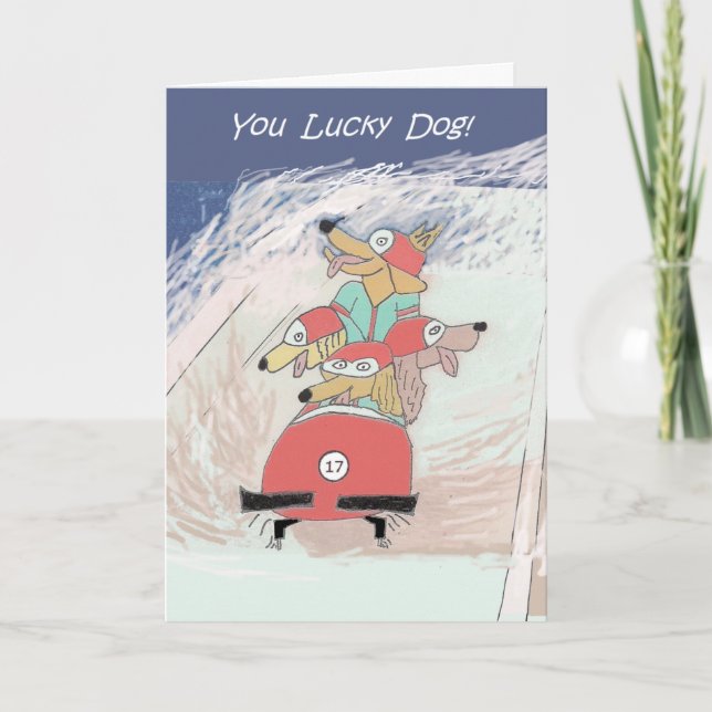 Dogsled - birthday card (Front)