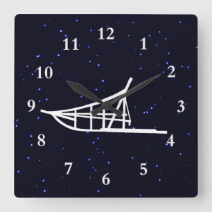 Dogsled Square Wall Clock