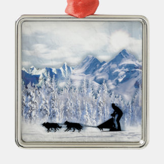 Dogsledding Metal Tree Decoration
