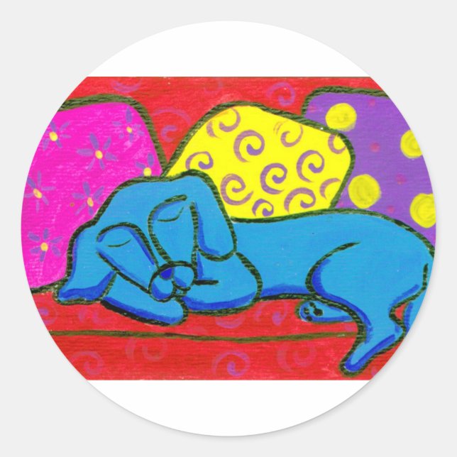 DogTired Classic Round Sticker (Front)