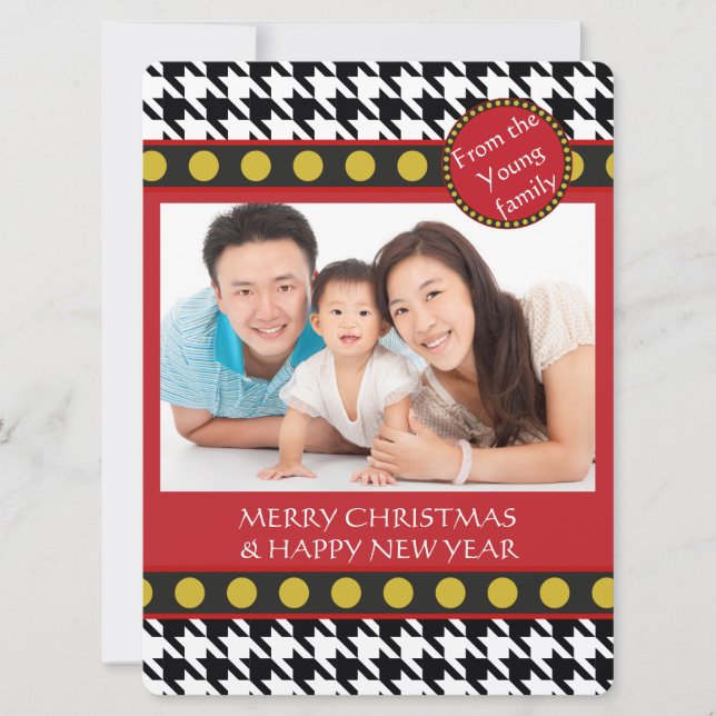 Dogtooth, Houndstooth Christmas range Holiday Card (Front)