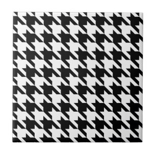 Dogtooth, Houndstooth pattern in Black&White Tile