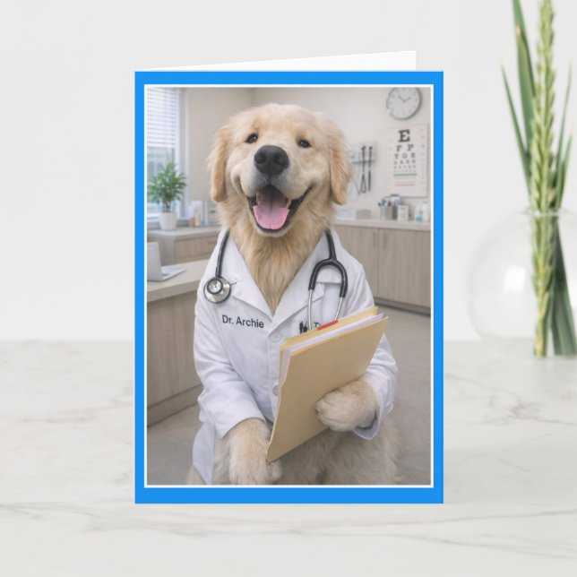 Dogtor Dog Bones Get Well Card   FA-1 (Front)