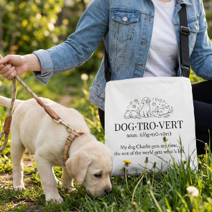 Dogtrovert Funny Text Dog Name Cute Introvert Tote