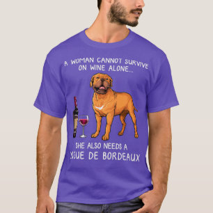 Dogue Bordeaux and wine Funny dog  T-Shirt