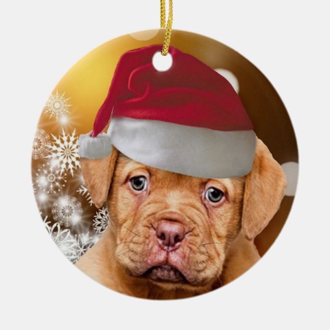 Dogue de Bordeaux  christmas ornament (Front)