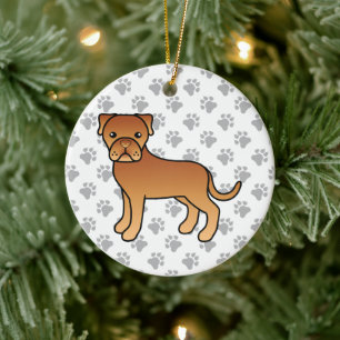 Dogue De Bordeaux Cute Cartoon Dog Ceramic Tree Decoration