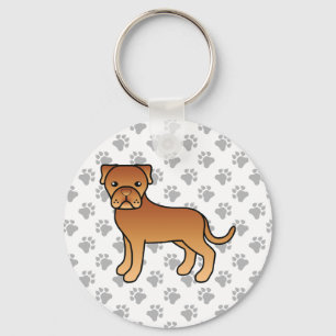 Dogue De Bordeaux Cute Cartoon Dog Key Ring