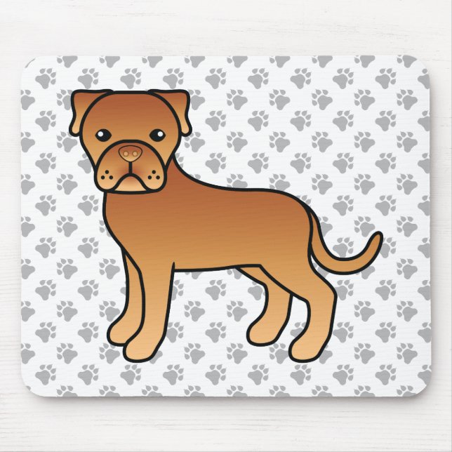 Dogue De Bordeaux Cute Cartoon Dog Mouse Mat (Front)