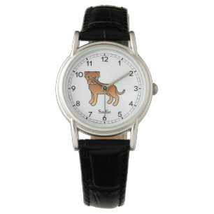 Dogue De Bordeaux Cute Cartoon Dog & Name Watch