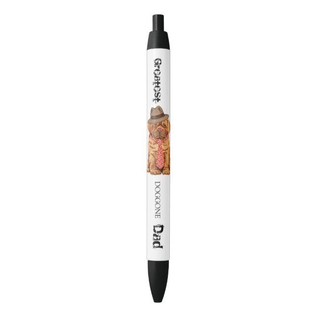 Dogue de Bordeaux Dad Black Ink Pen (Front Vertical)