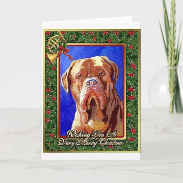 Dogue De Bordeaux Dog Blank Christmas Card (Front)
