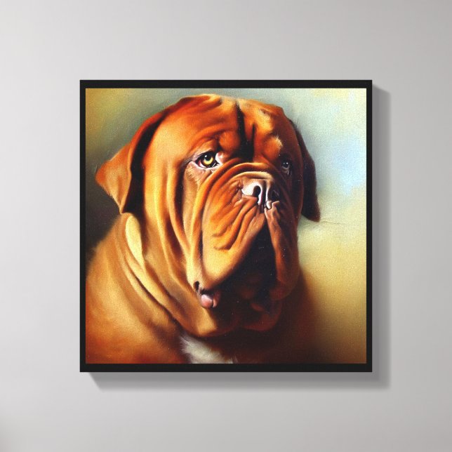 Dogue de Bordeaux Dog Canvas Print (Front)