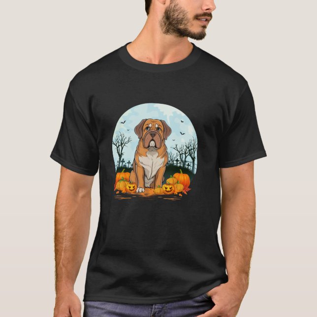 Dogue De Bordeaux Dog Lovers Funny Halloween Costu T-Shirt (Front)