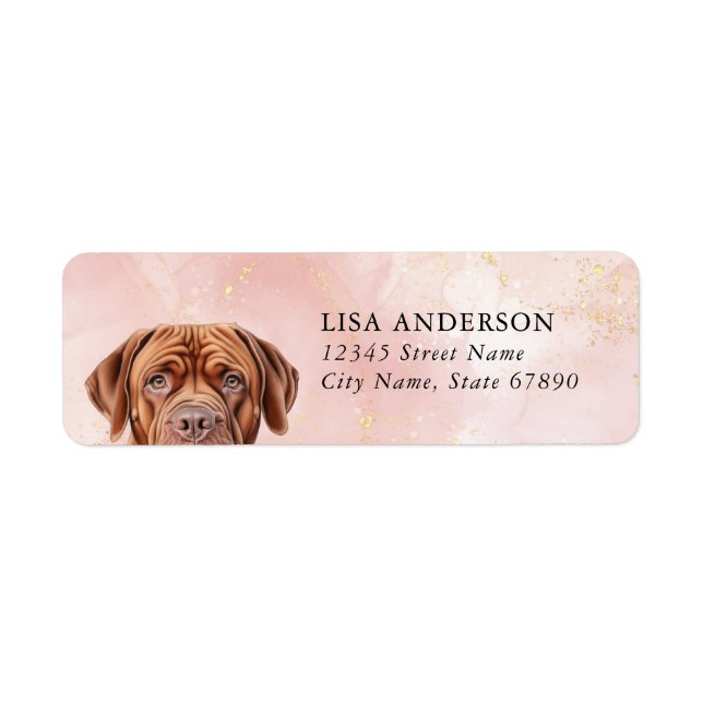 Dogue De Bordeaux Dog Return Address Labels (Front)