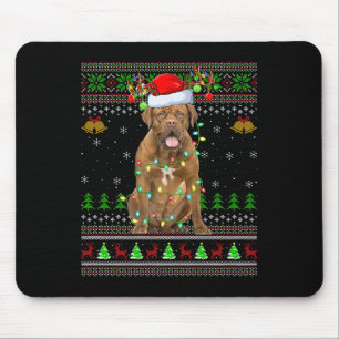 Dogue De Bordeaux Dog Ugly Christmas Sweaters Holi Mouse Mat