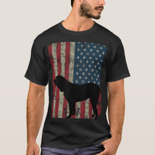 Dogue De Bordeaux Dog Vintage American Flag 4th Of T-Shirt