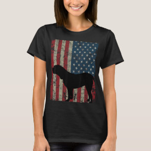 Dogue De Bordeaux Dog Vintage American Flag 4th Of T-Shirt