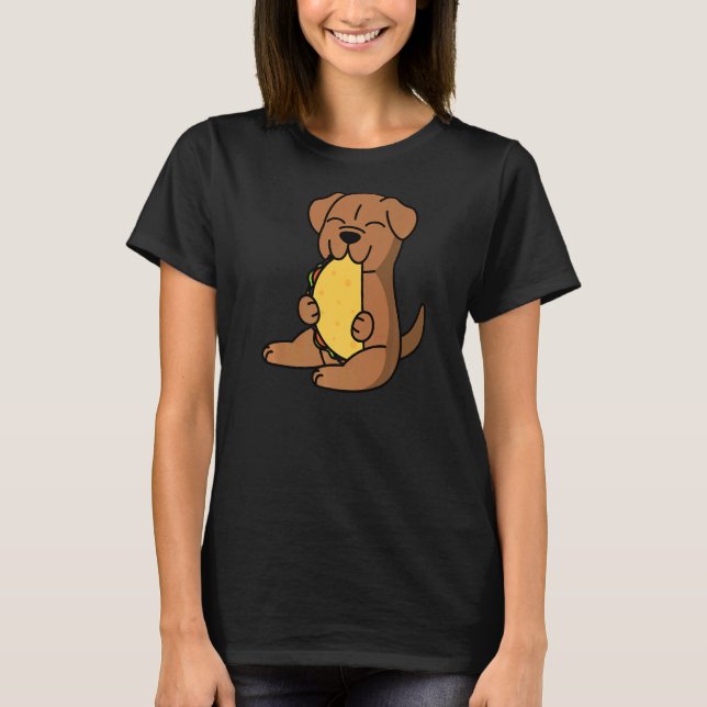 Dogue De Bordeaux Eating A Taco Dog   T-Shirt (Front)
