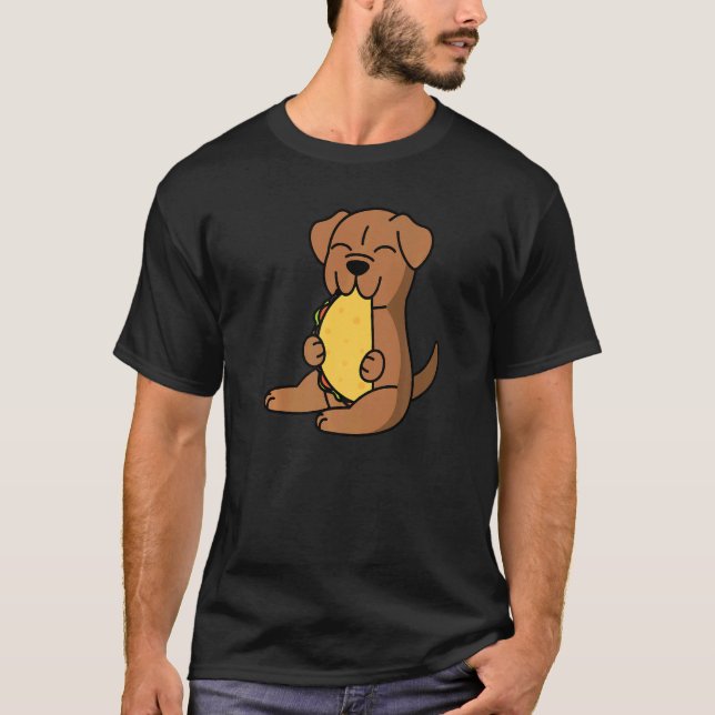 Dogue De Bordeaux Eating A Taco Dog   T-Shirt (Front)