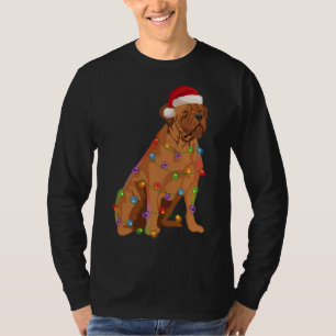 Dogue de Bordeaux French Mastiff Christmas Lights T-Shirt