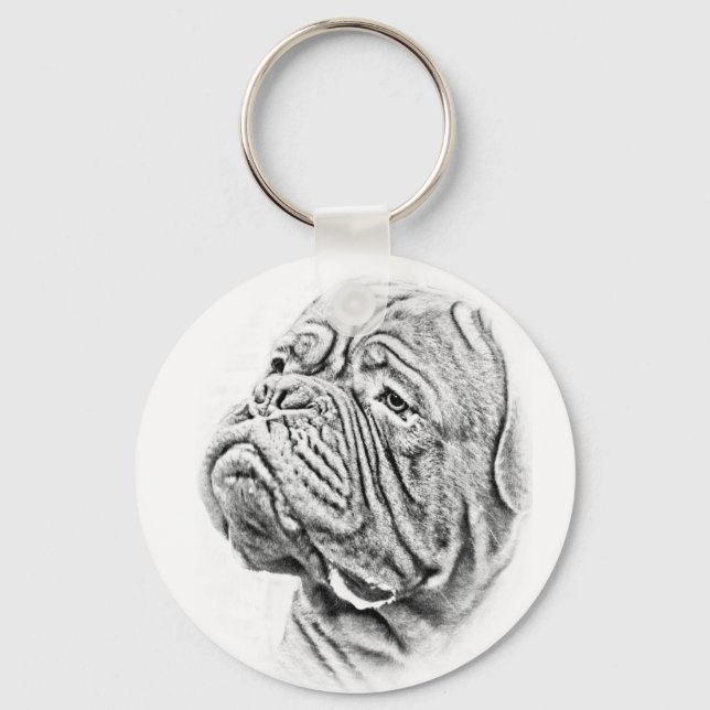 Dogue De Bordeaux - French Mastiff Key Ring (Front)