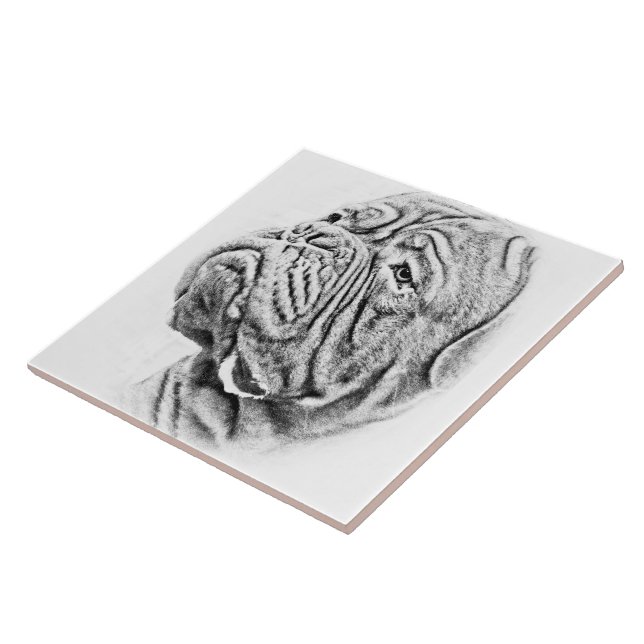 Dogue De Bordeaux - French Mastiff Tile (Side)