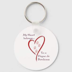 Dogue de Bordeaux Heart Belongs Key Ring