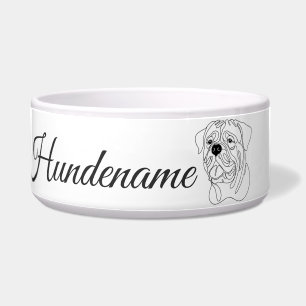 Dogue de Bordeaux Line Art personalized bowl