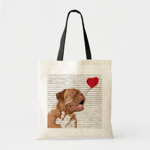 Dogue De Bordeaux Love Balloon Tote Bag