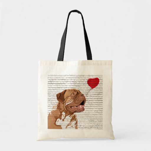 Image of Dogue De Bordeaux Love Balloon Tote Bag