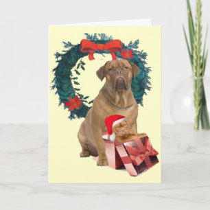 Dogue De Bordeaux Merry Christmas Holiday Card