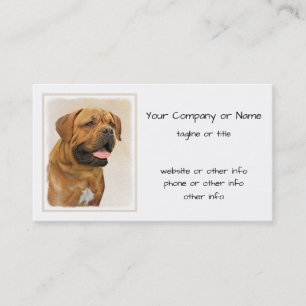 Dogue de Bordeaux Painting - Cute Original Dog Art Business Card