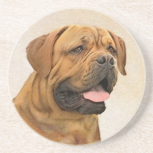 Dogue de Bordeaux Painting - Cute Original Dog Art Coaster