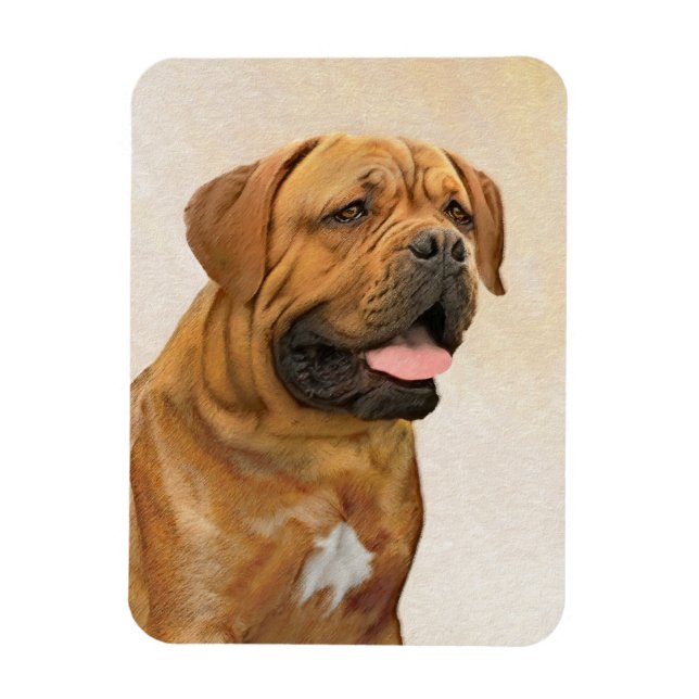Dogue de Bordeaux Painting - Cute Original Dog Art Magnet (Vertical)