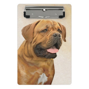 Dogue de Bordeaux Painting - Cute Original Dog Art Mini Clipboard